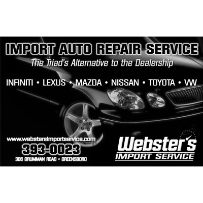 Webster's Import Service ad