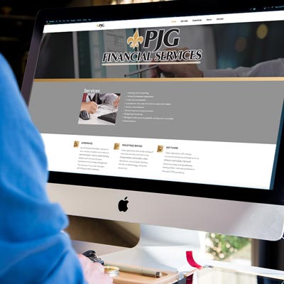 PJG financial website screen